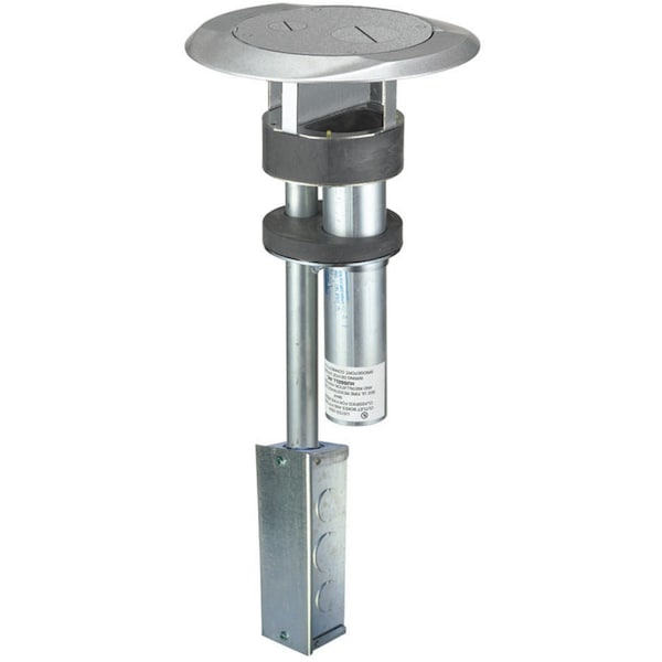 In-Floor Delivery Systems, SystemOne, Fire-Rated Poke-Through, One-Piece, Furniture Feed Version, with Junction Box, Almond